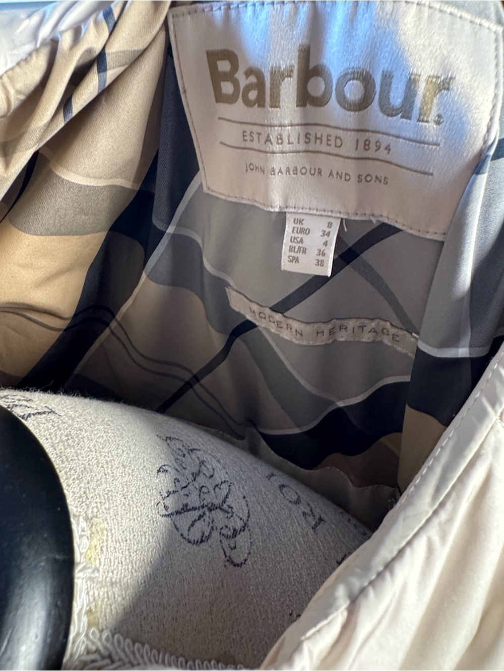 Barbour Cream Quilted Puffer Jacket - Picture 6 of 6